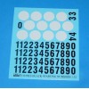 Decal - starting numbers - oldies black with white round plate