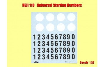 Decal - starting numbers - oldies black with white round plate