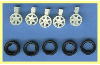 Wheels (with 6 spoke / 4 screw) + tyres tarmac / 5 pieces