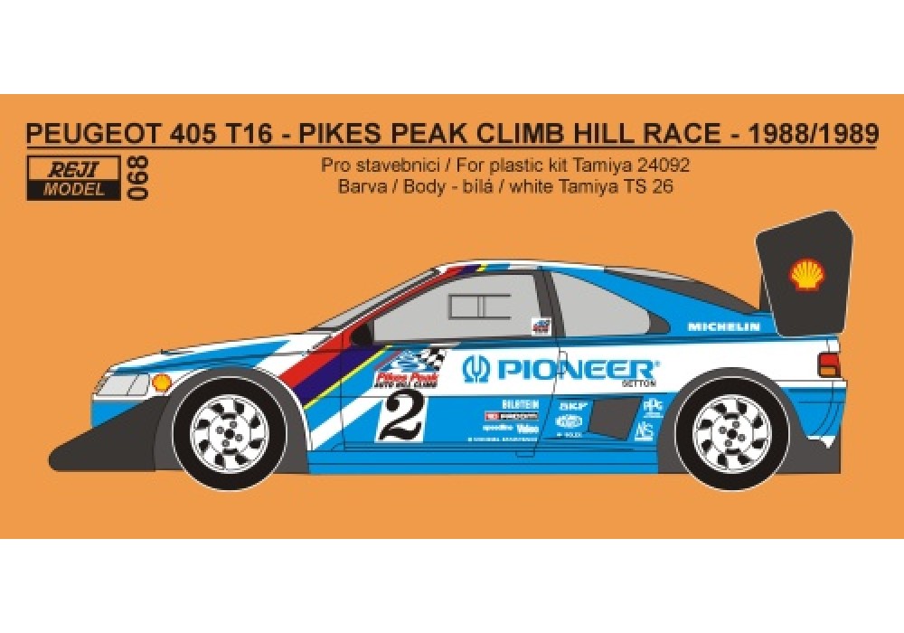 Starter kit monté 1/43 - Peugeot 405 T16 Rally Paris Dakar 1988 N ° 204