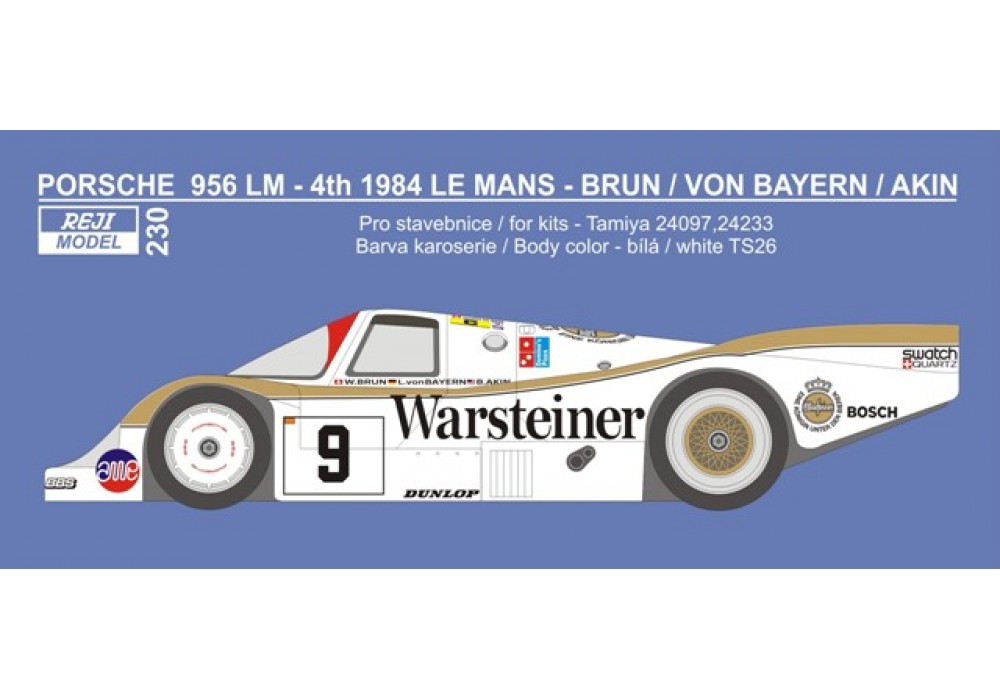 Décalcomanies ALO Decals Porsche 956 Silverstone #19 1984 échelle 1:32 - Neuf