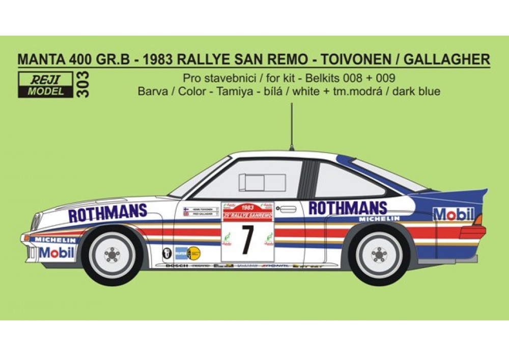 DECAL OPEL ASCONA 400 J.McRAE SCOTTISH R. 1981 2nd (02
