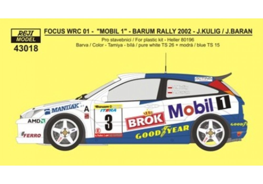 DECALS 1/43 FORD Focus Wrc - Galway Summer Rally 2012